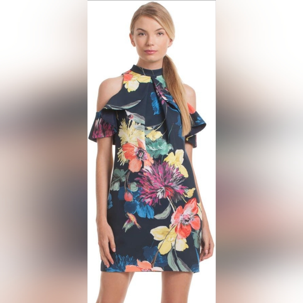 🆕️ 🐦Trina Turk🐦 - Multicolor Floral Amado Cold-Shoulder Dress